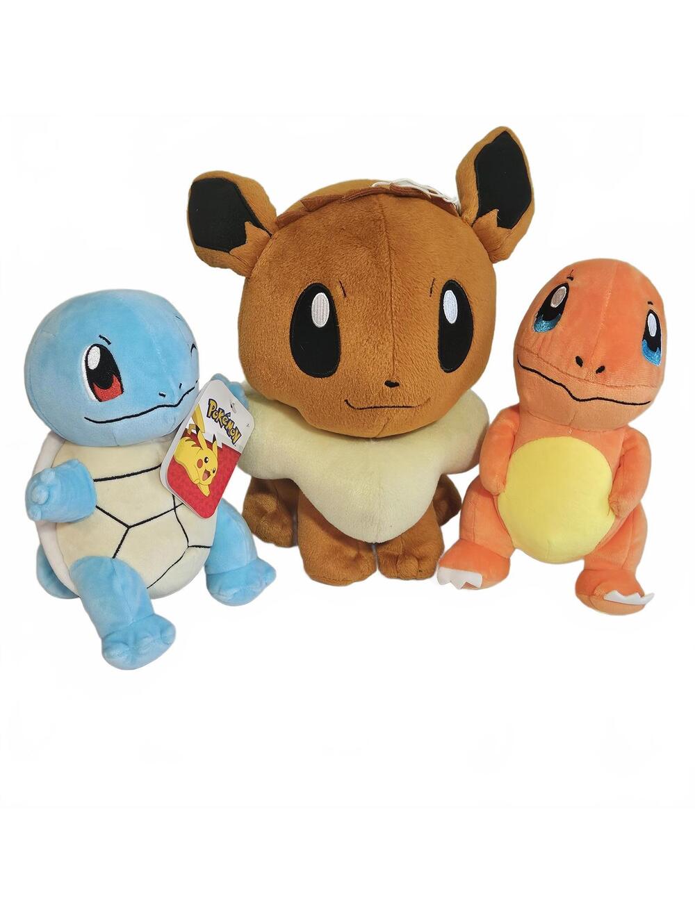 Pokemon Plush Stuffed Animals Lot of 3 Eevee Squirtle Charmander Collectible
